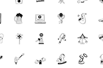 make simple, unique and hand drawn custom icons set