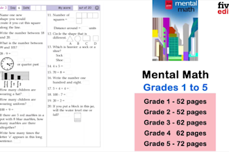 math, english, science, character education books and worksheets
