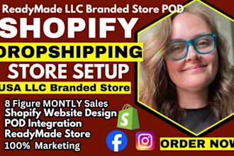 design shopify llc branded shopify store and print on demand USA tiktok shop