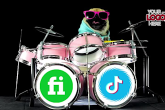 do this funny dj dog playing drum video ad