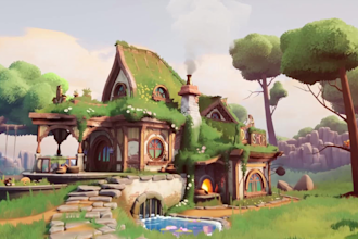 create 3d anime stylized 3d game environment in blender and unity