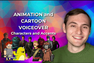 record a male character voice over for your animation
