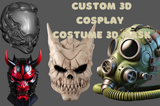 sculpt 3d cosplay 3d mask 3d helmet props wearable cosplay armor for 3d printing