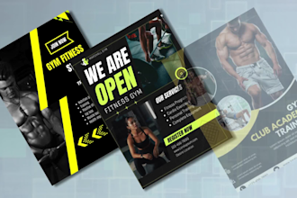 design sport, football, fitness, gym, boxing, yoga flyer or poster in 4 hours