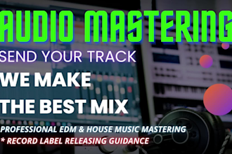 mix and master your edm , house and techno tracks