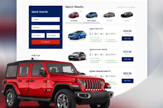 build car rental, taxi booking, and car dealership website