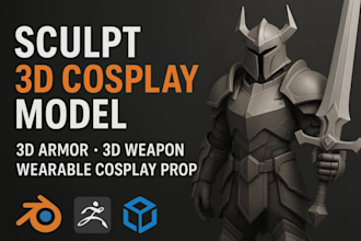 sculpt 3d cosplay model 3d armor 3d weapon wearable cosplay prop for 3d printing