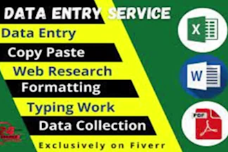do data entry, mining, web research and scraping