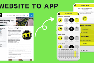 convert your fitness website to android app or ios app