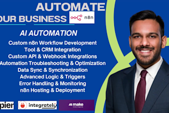 set up n8n automation, API integration, ai agents, make, and zapier workflows