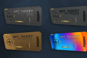 create an nft ticket, rotating in 3d space