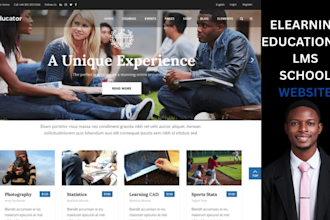 build educational website school lms elearning website online course website