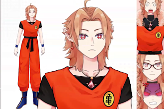 draw live2d model 2d vtuber model vtuber rigging anime 4 game streaming