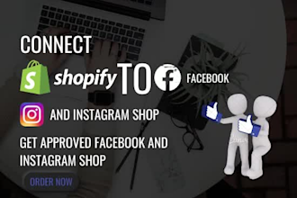 connect shopify store to facebook shop page, instagram shop, pinterest