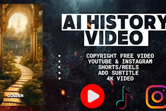 create epic ai history videos for youtube, instagram, tiktok