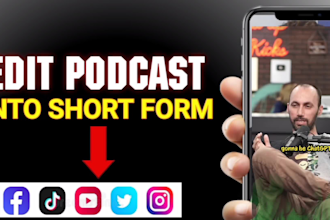 edit your podcast into  engaging short form vedio clips