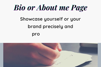 write your bio or about me page