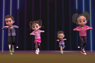 create 3d animation for kids, educational, dance, story,