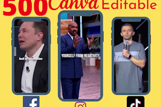 500 canva logo editable motivational inspirational reels videos for instagram