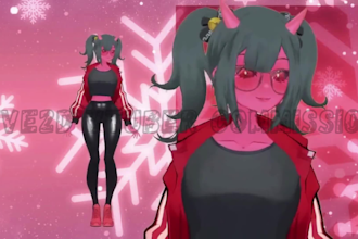 draw and rig anime vtuber 3d vtuber model dakimakura live2d vtuber commission