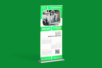make a custom roll up banner, sign design, x banner, billboard,  with short time