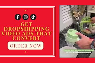 create hooking dropshipping video ads for tik tok, facebook