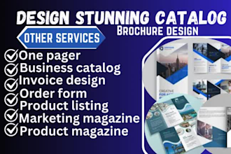 design professional onepager, business catalog, and invoice design services