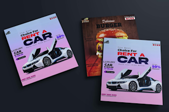 design professional modern food flyer or restaurant menu