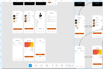 design UI UX wireframes autoflow in figma for app or website