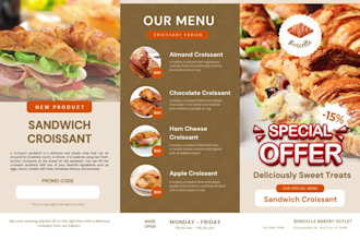 create a modern restaurant menu board and digital menu