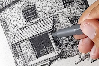 draw hand drawn cottage art prints