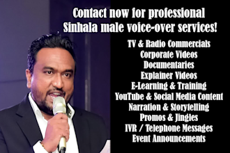 record sinhala voiceover dubbing with studio quality