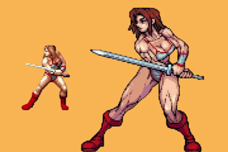 create topdown 2d pixel art animation character design, pixel icons spritesheet