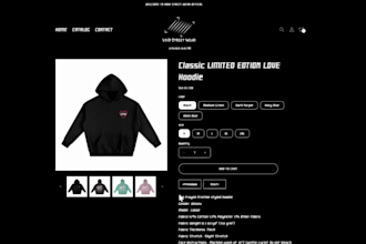 design y2k shopify website streetwear website for your clothing brand