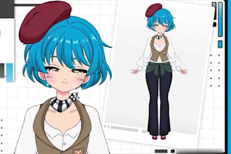 create custom 2d vtuber model 2d vtuber rigging live2d vtuber model anime vtuber