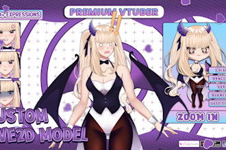 custom live2d model or vtuber design with rigging  for twitch or kick streamer