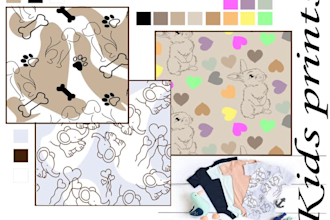 design seamless patterns for textiles, fabric prints