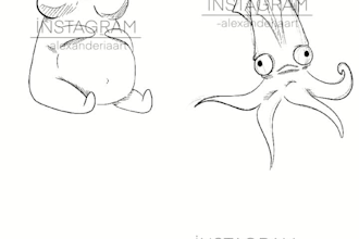 draw animals and pets for 5 dollar with doodle style for you