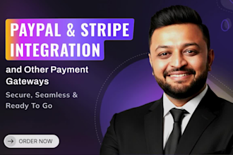 integrate paypal, stripe, or any other payment gateway on your site