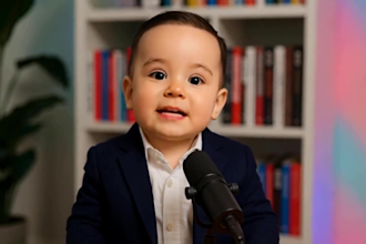 create ai baby podcast video for tiktok, youtube, and instagram