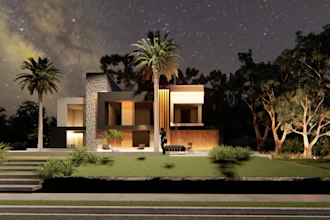 do 3d house exterior and interior design with rendering