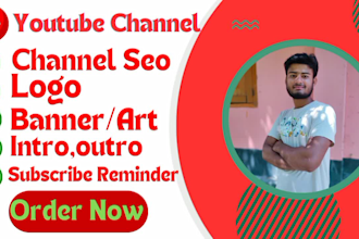 smart create and setup your youtube channel logo,art and seo