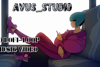 create a high quality 2d anime or lofi looping animation