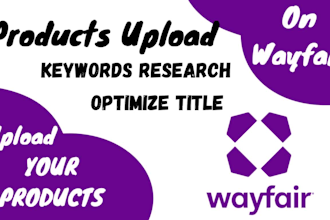wayfair product research, listing, SEO, and data entry tasks