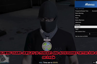 do glowing chains jewelry 3d pendant and accessories tattoo for gta5 or fivem