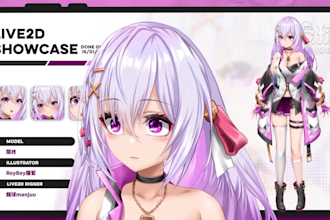 design and rig live2d model, 2d vtuber model, anime character style
