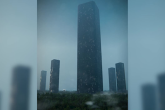 create stunning dystopian 3d sci fi scene