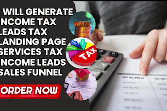generate income tax leads tax service landing page tax finance website tax leads