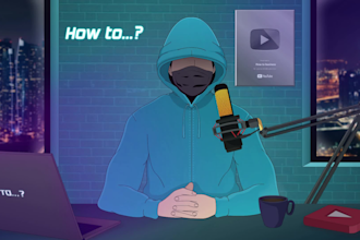 create podcast animated illustration and animation gif