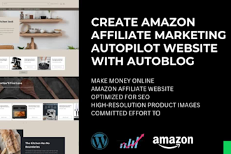 create an amazon affiliate autopilot website with autoblog and SEO optimization
